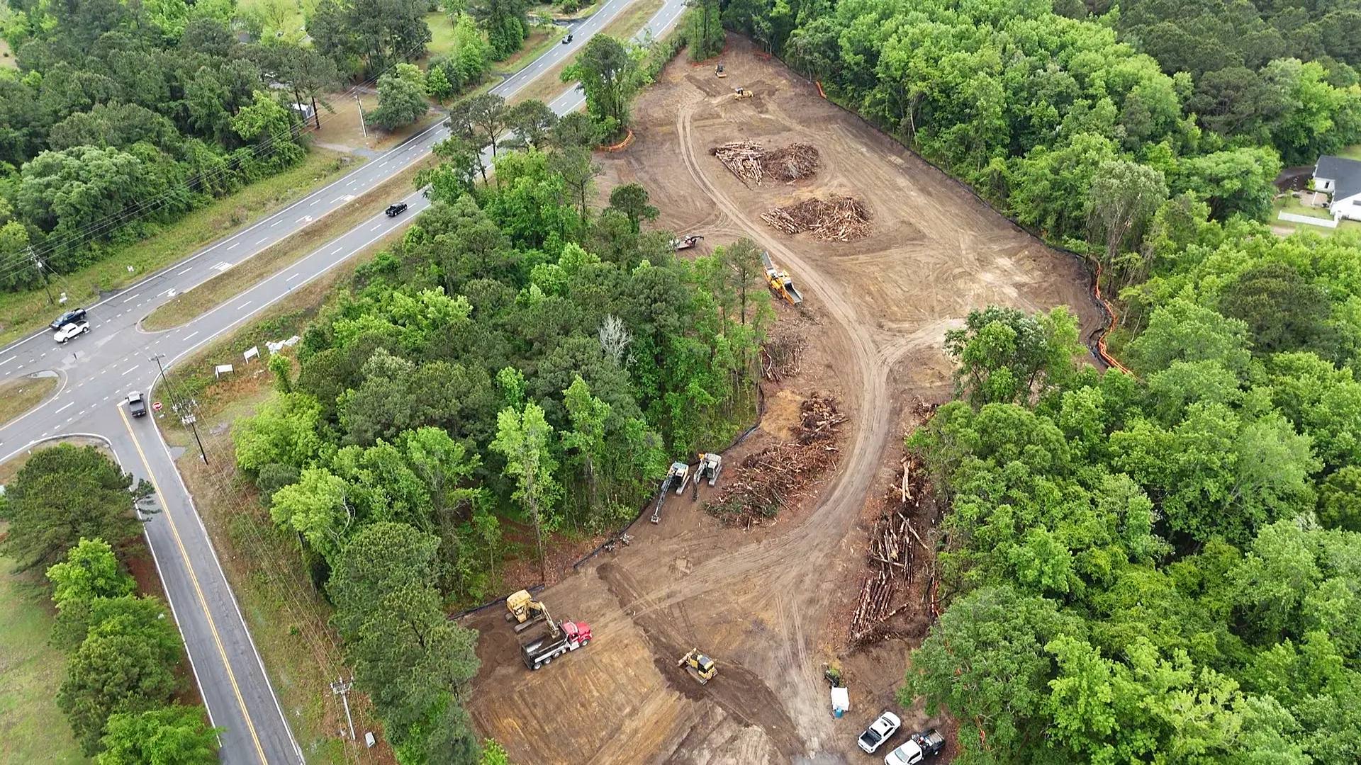Land clearing and site preparation for a Charleston-area development